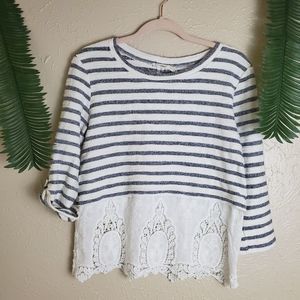 Blu Pepper striped sweater blouse